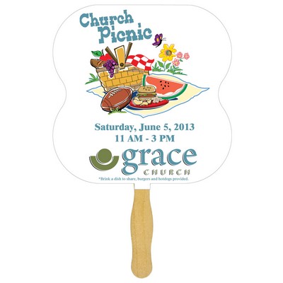 Hour Glass Sandwiched Hand Fan (2 Side/ 1 imprint color)